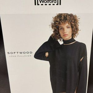 Austrian Luxury WOLFORD Softwood Virgin Wool Long Pullover in Black MSRP$550